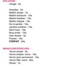 Service : estheticienne Service : estheticienne