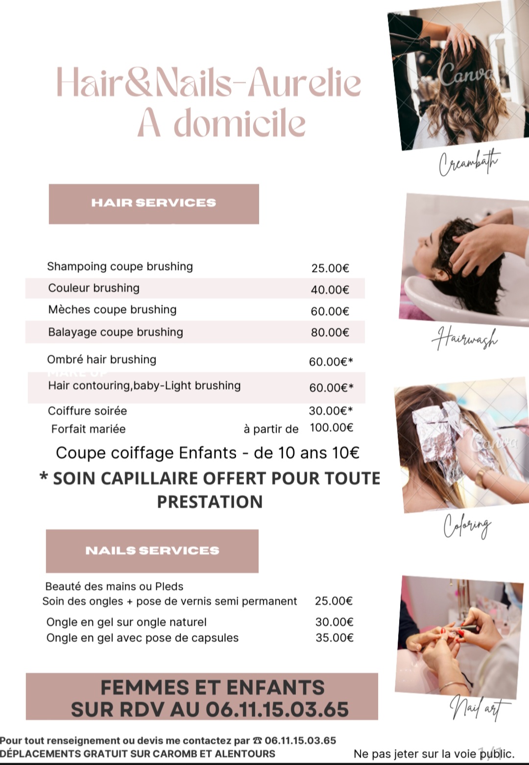 Service coiffure 84 entre particuliers