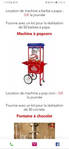 Location machine a pop corn entre particuliers