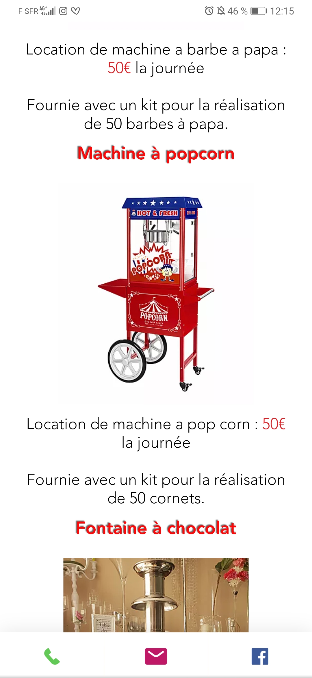 Location machine a pop corn 62 entre particuliers