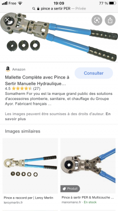 Location outils bricolage pince a sertir (13550 Noves). Location pince à sertir  per ou multicouche avec co