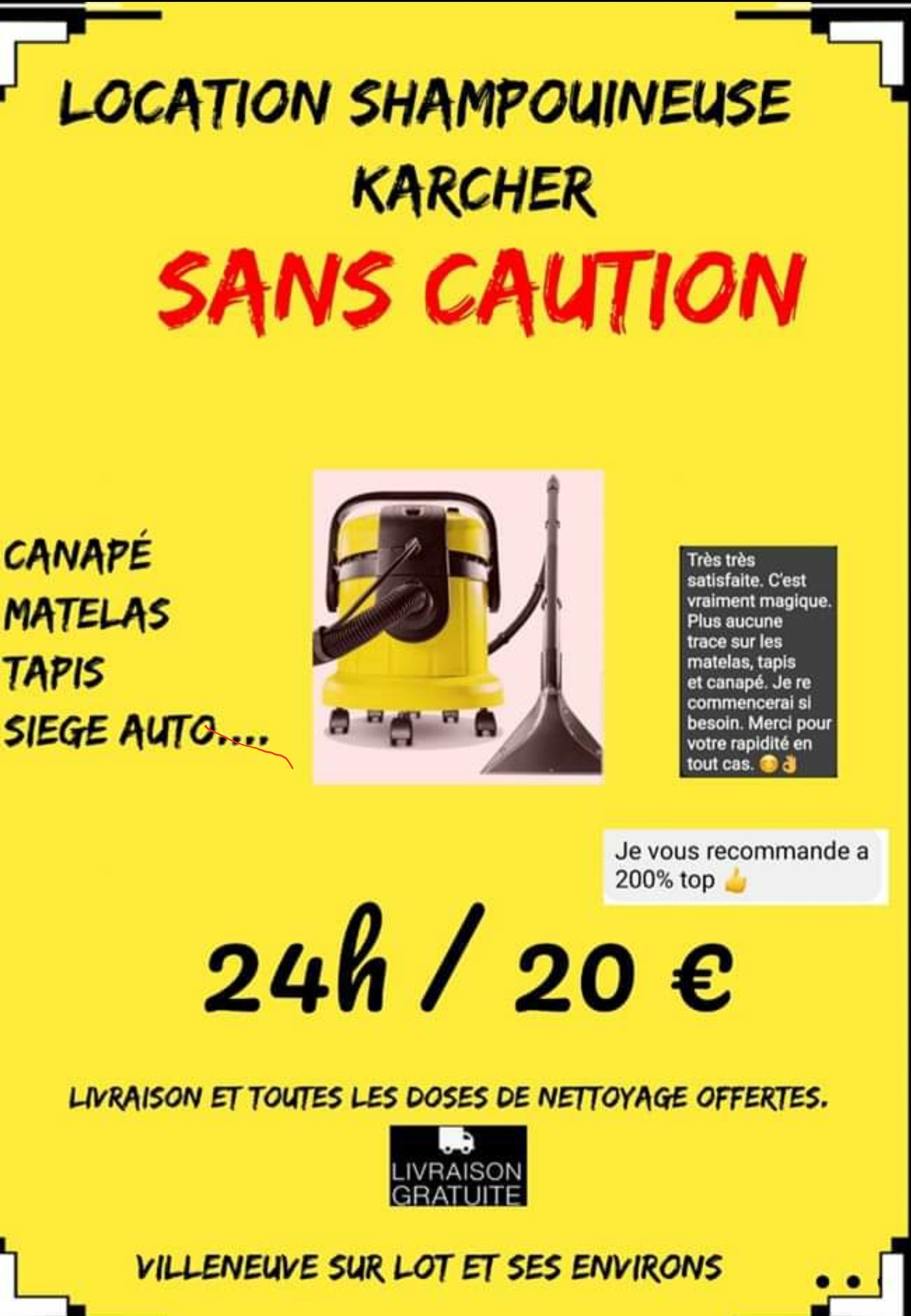 Location shampouineuse 47 entre particuliers