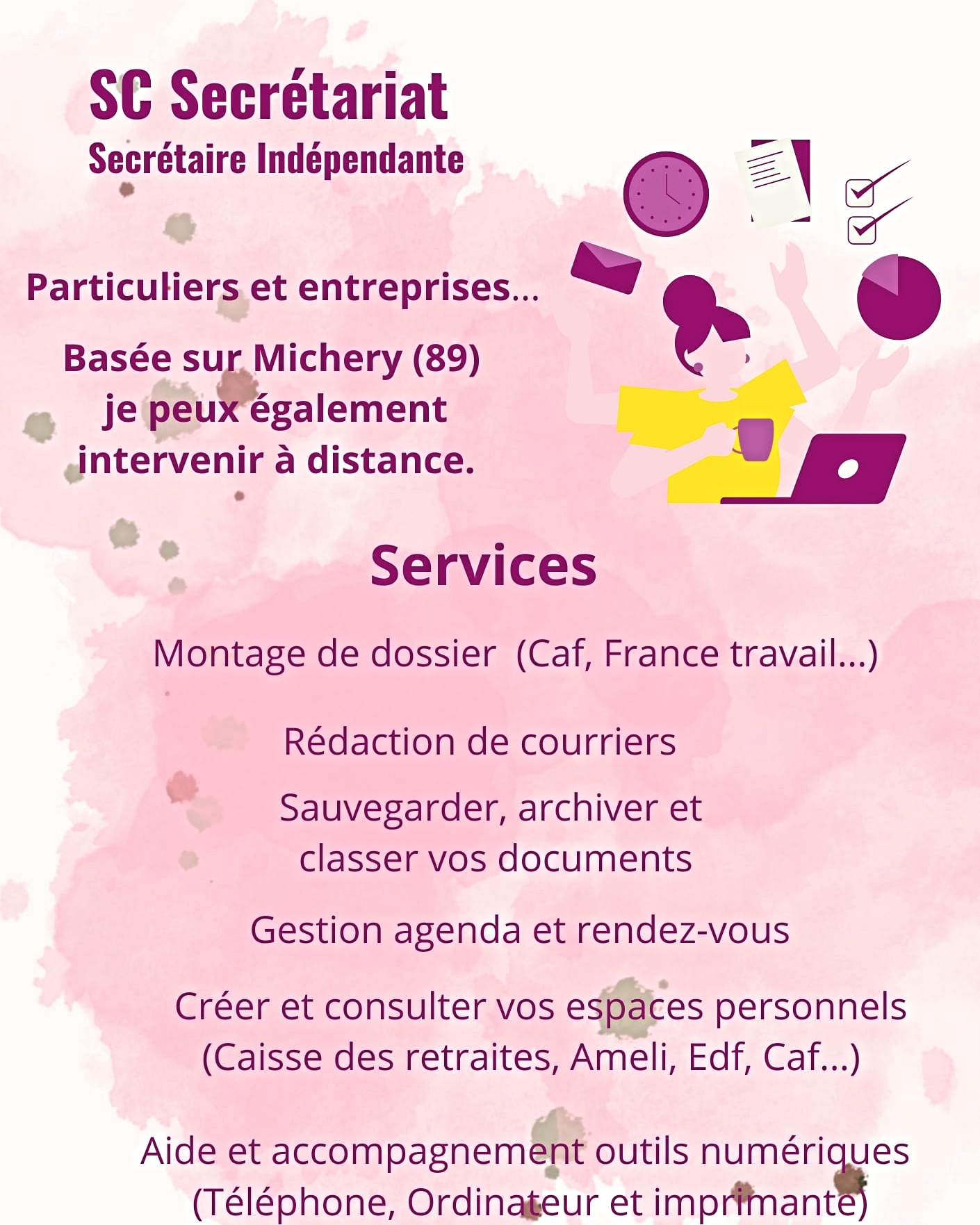 Service secretariat 89 entre particuliers