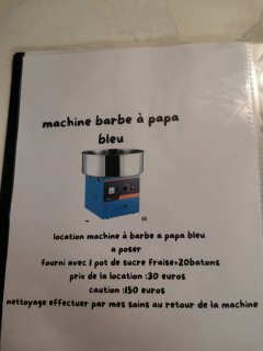 Location : machine barbe a papa Location : machine barbe a papa
