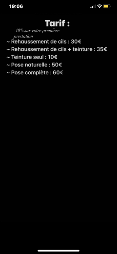 Service : extension de cils Service : extension de cils