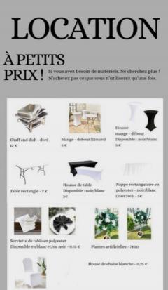 Location : table de reception Location : table de reception