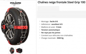 Location chaine a neige entre particuliers