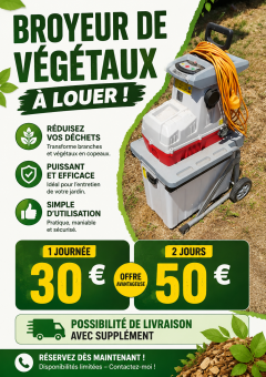 Location : broyeur a vegetaux