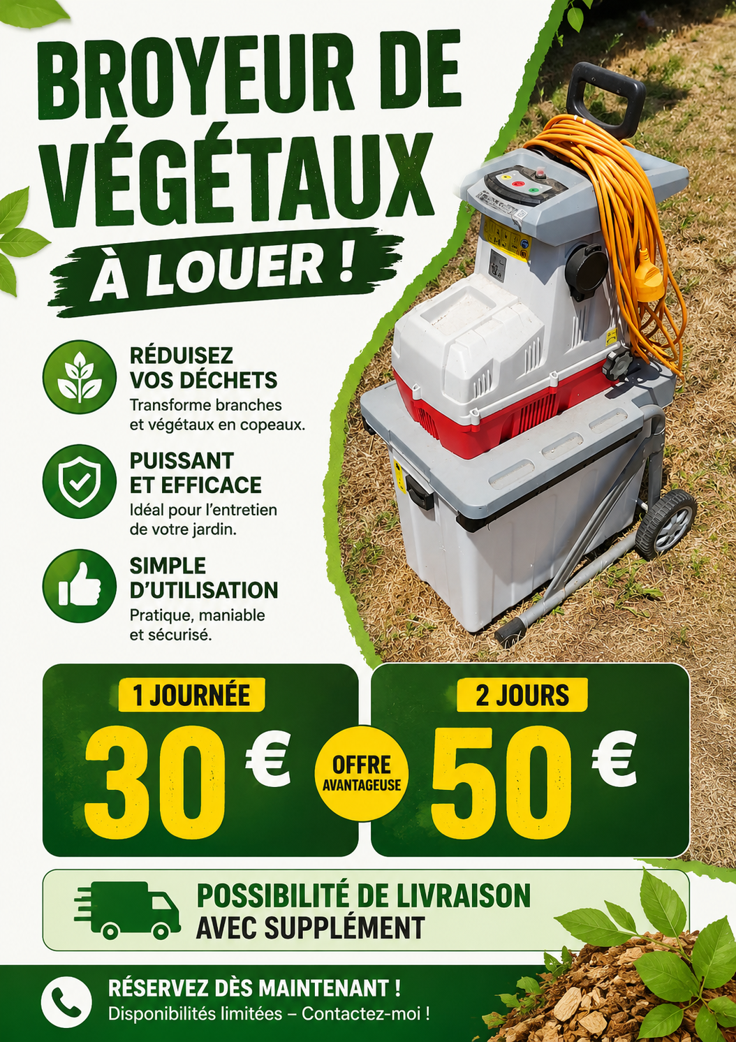 Location broyeur a vegetaux 42 entre particuliers
