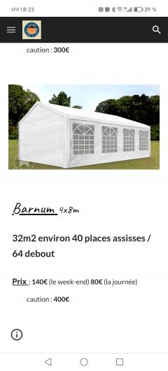 Location : tente reception Location : tente reception