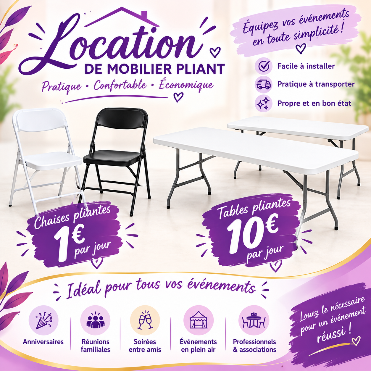 Location vaisselle entre particuliers (77)