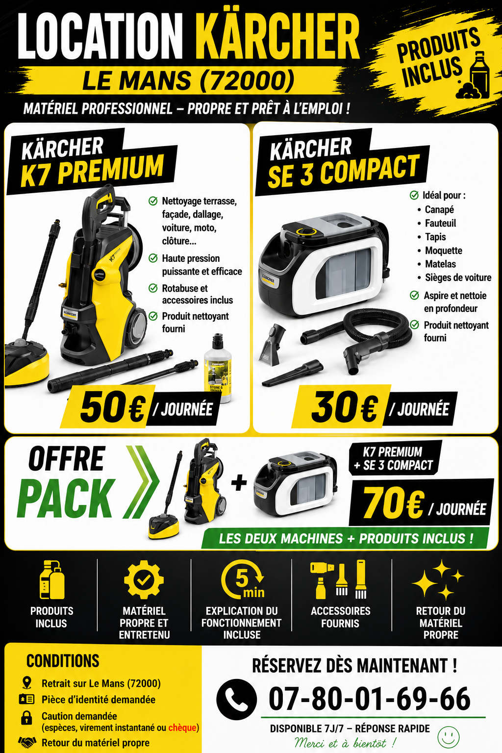 Location shampouineuse 72 entre particuliers
