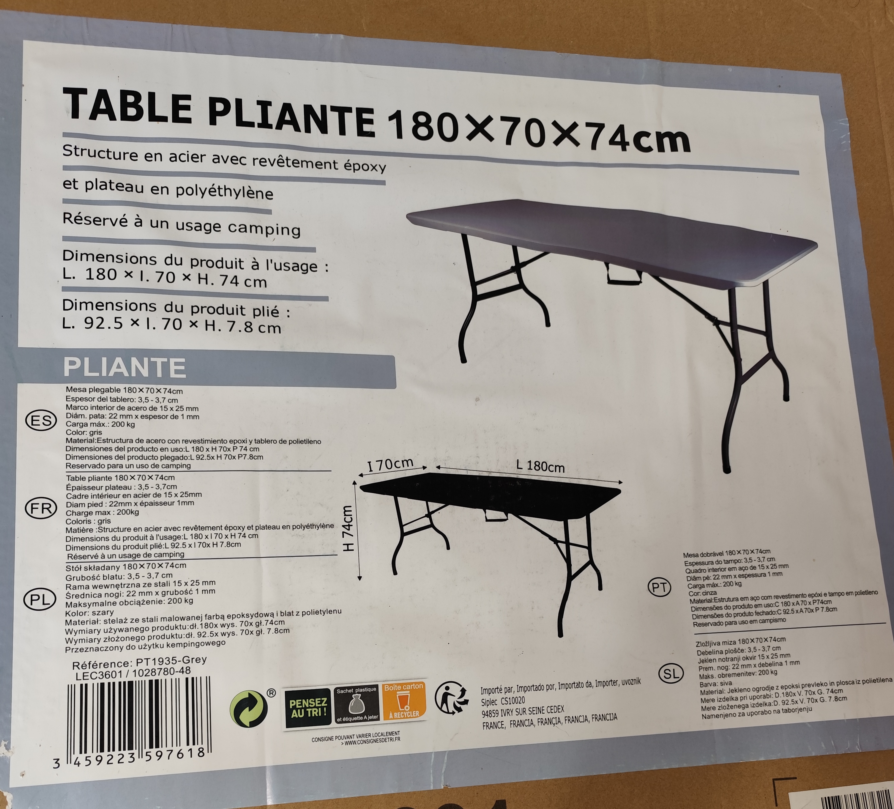 Location table de reception 45 entre particuliers
