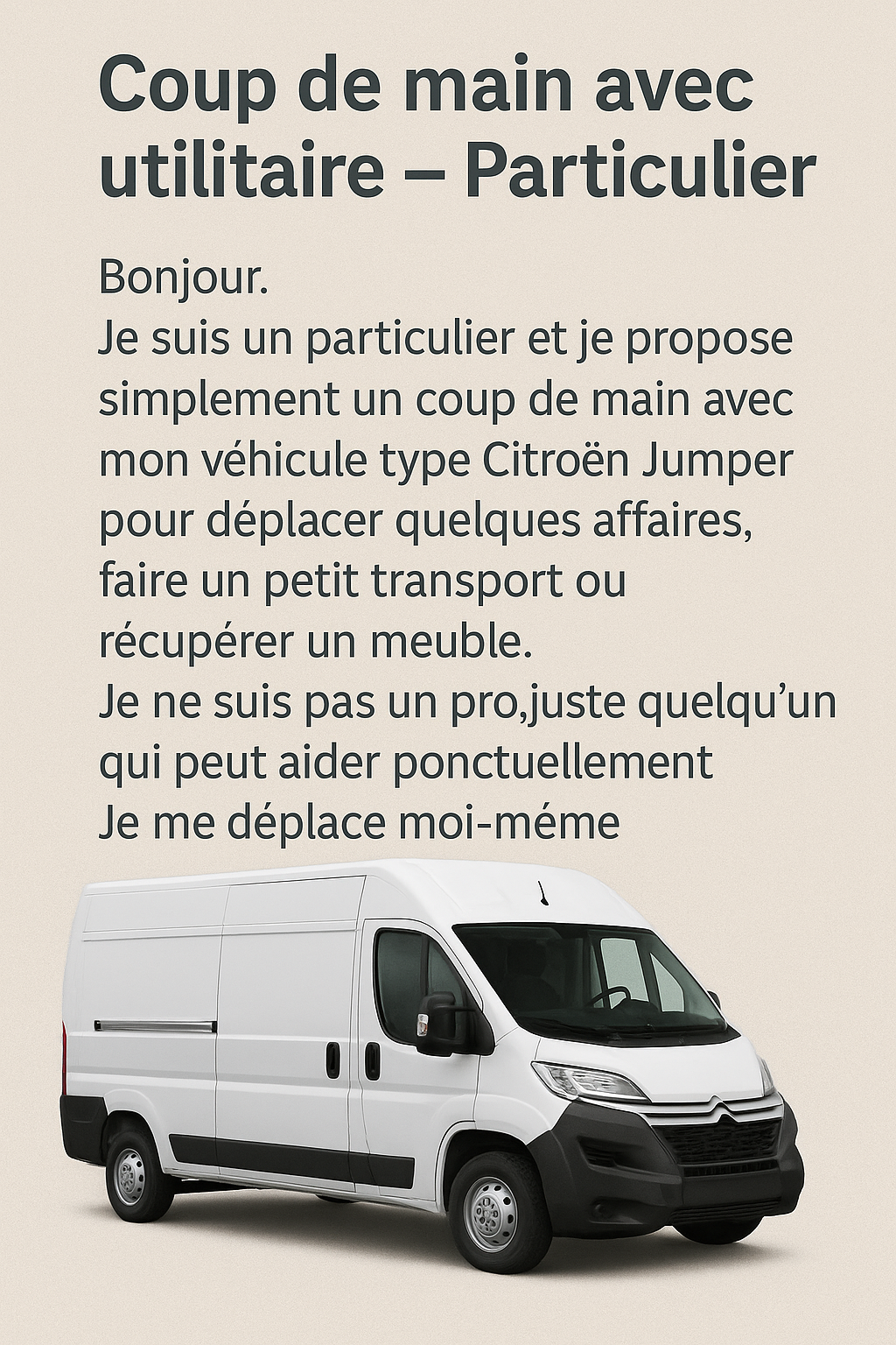 Location utilitaire 67 entre particuliers