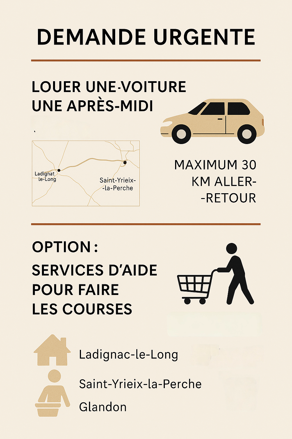 Service aide aux courses 87 entre particuliers