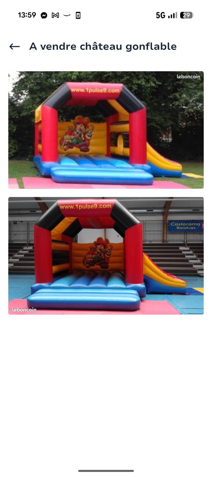 Location chateau gonflable 62 entre particuliers