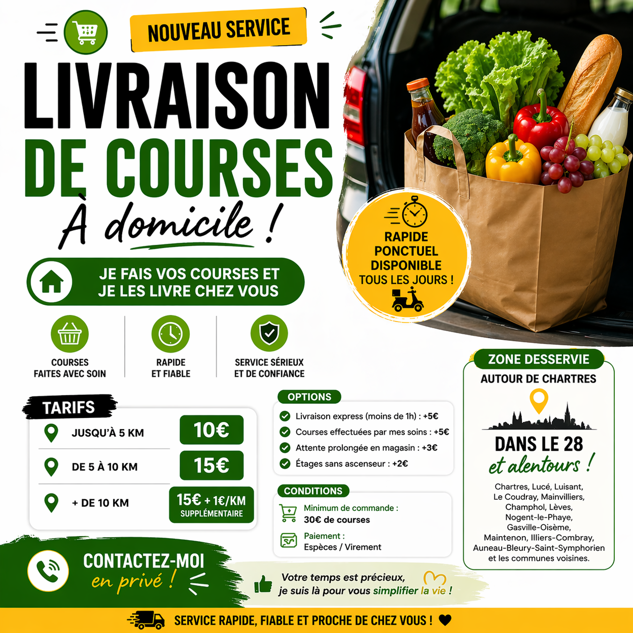 Service aide aux courses 28 entre particuliers