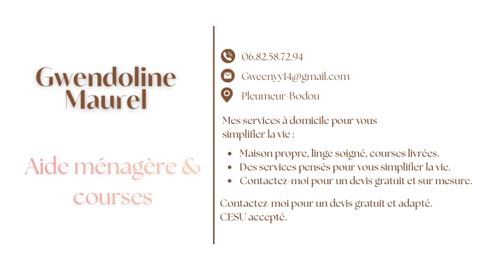 Service aide menagere 22 entre particuliers