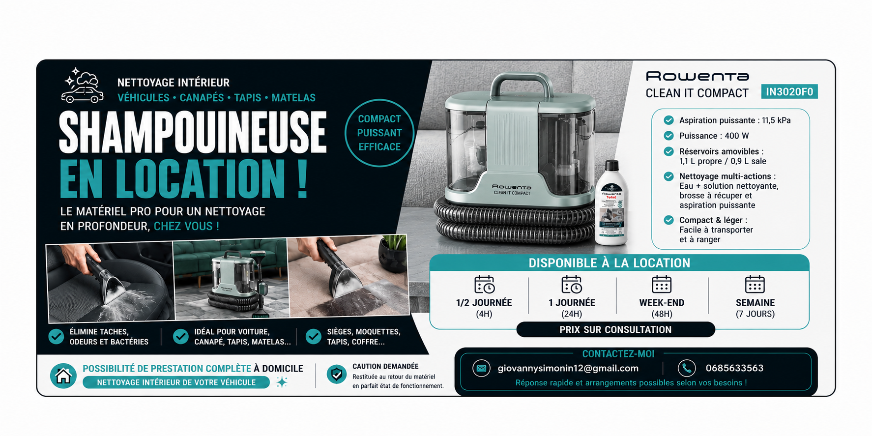 Location shampouineuse 54 entre particuliers