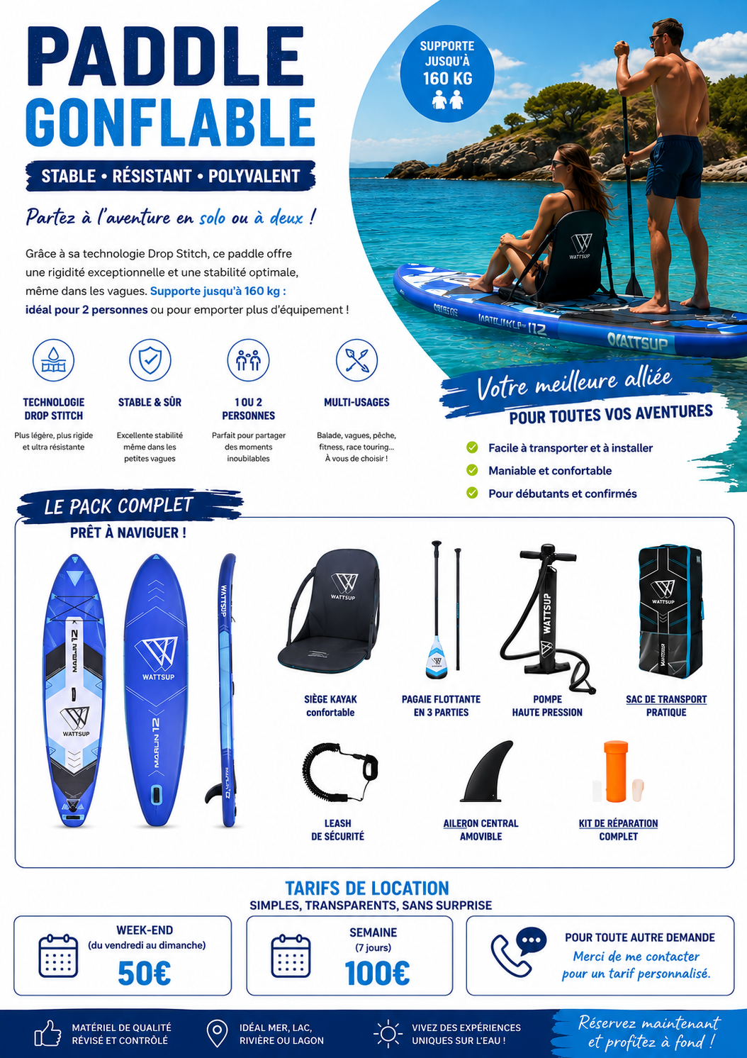 Location paddle 29 entre particuliers