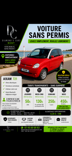 Location : voiture sans permis