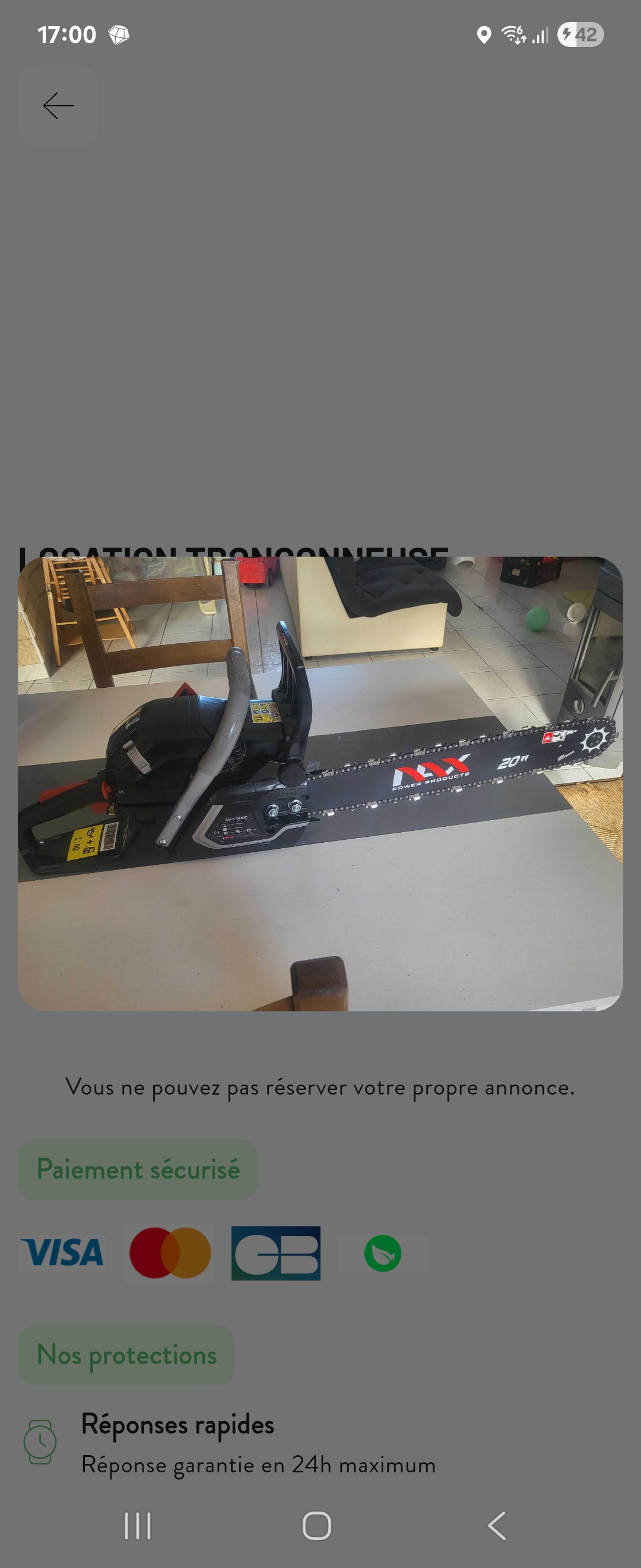 Location tronconneuse 90 entre particuliers