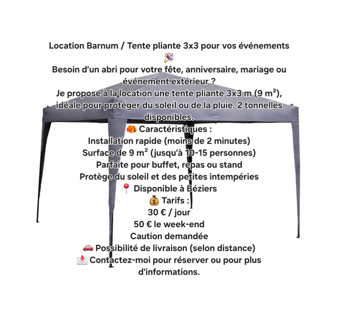 Location parasol 34 entre particuliers