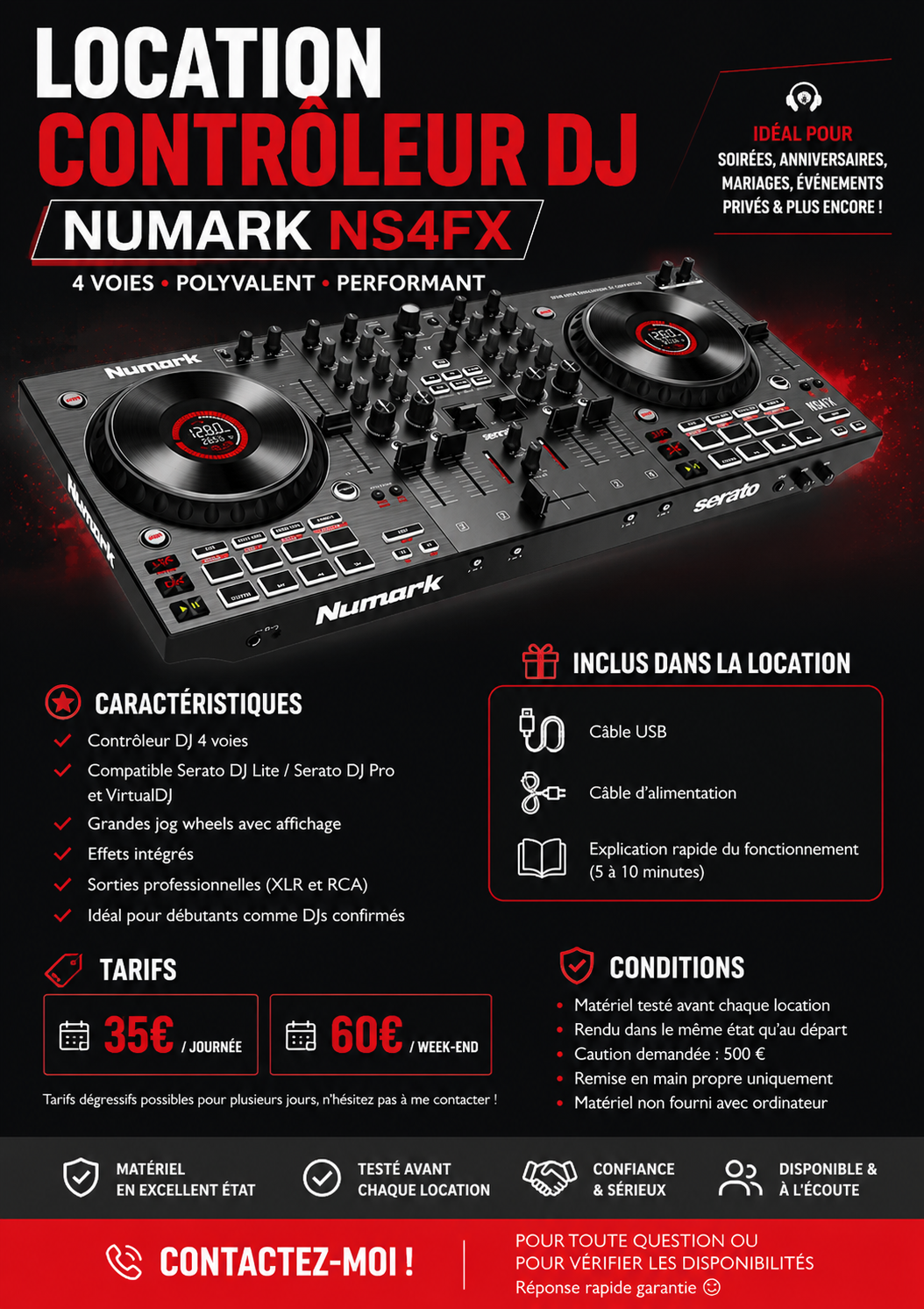 Location platine de mixage 45 entre particuliers
