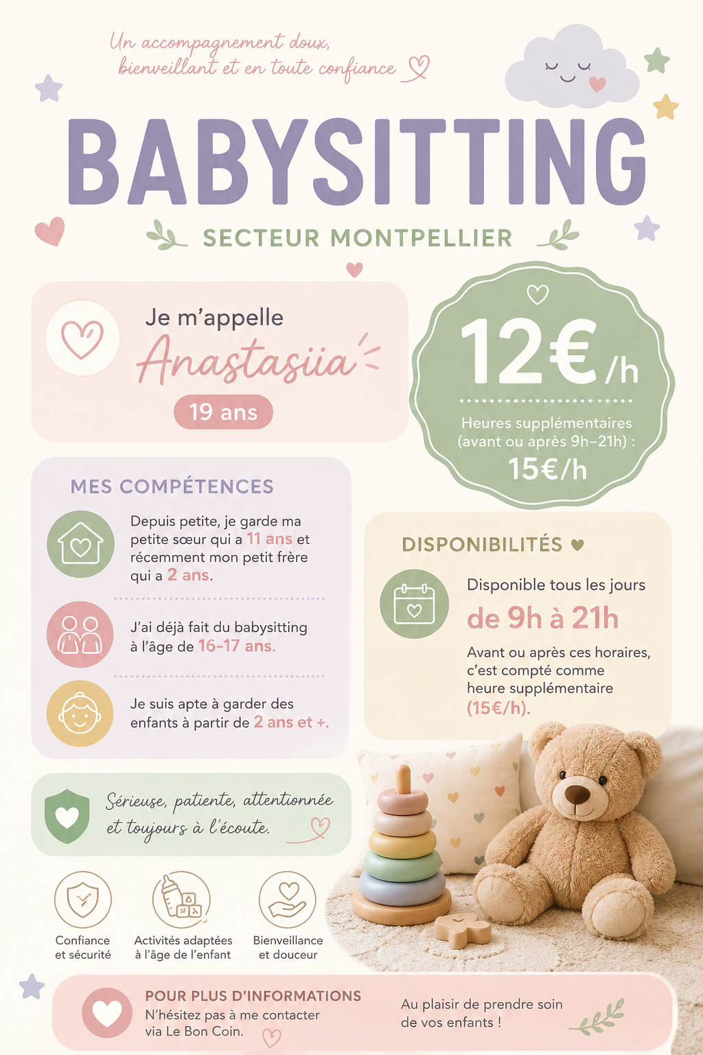 Service babysitter 34 entre particuliers