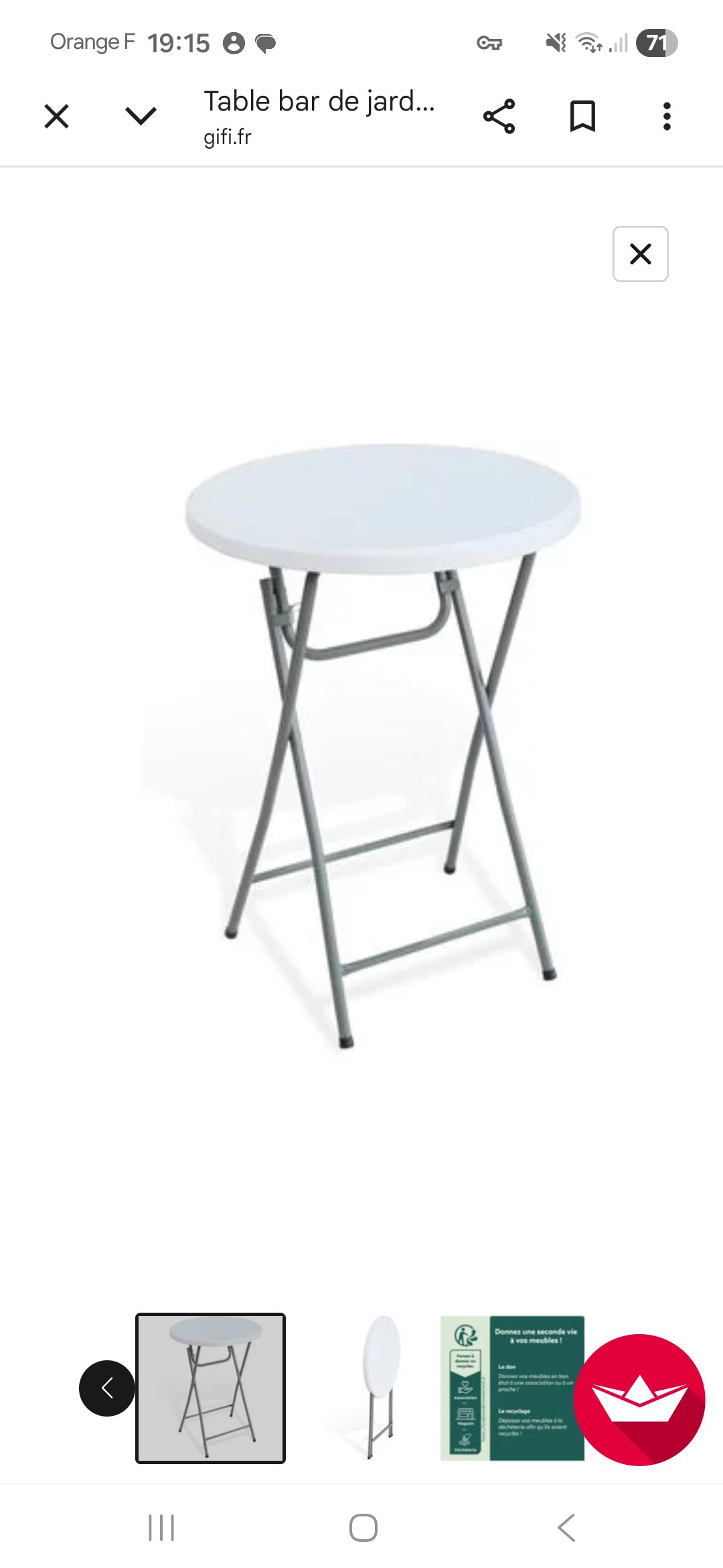 Location table de reception