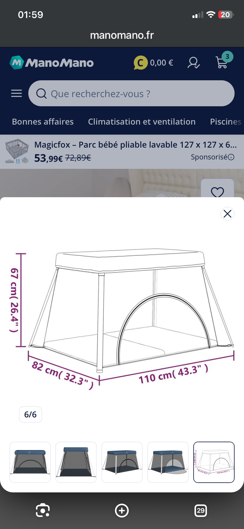 Location lit parapluie 76 entre particuliers