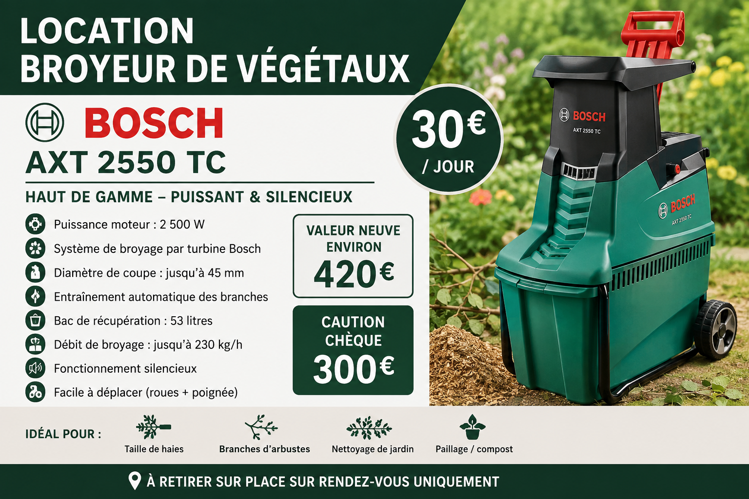 Location broyeur a vegetaux