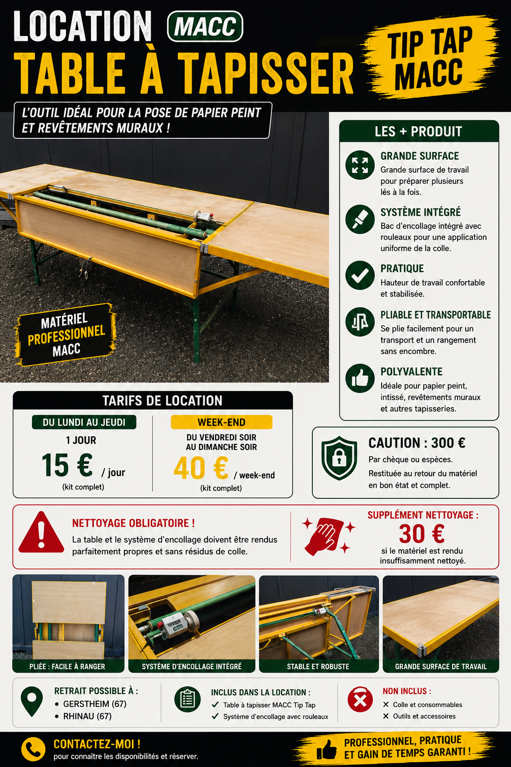 Location table a tapisser