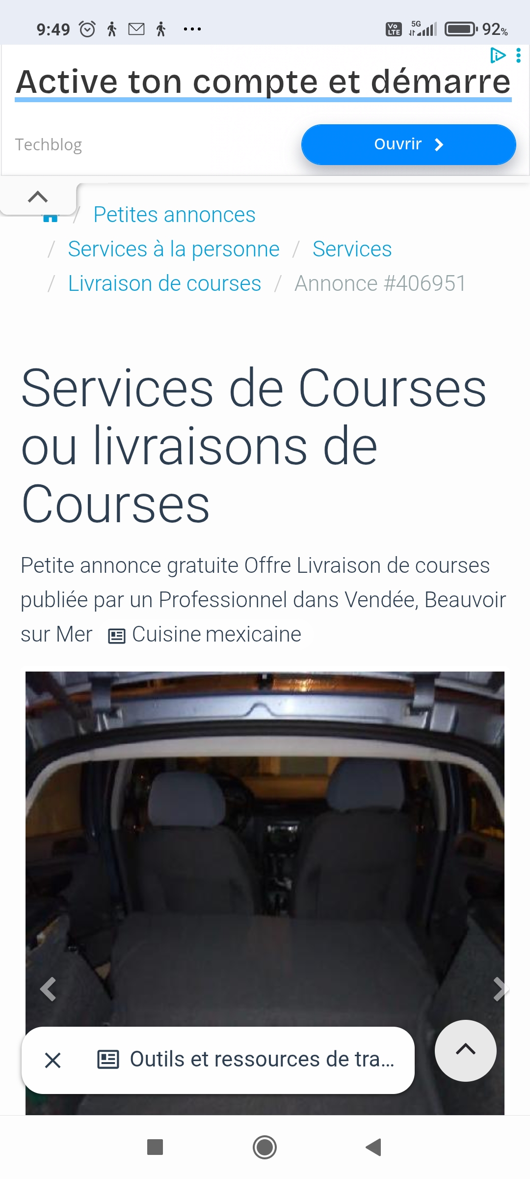 Service Aide aux courses between individuals (85)