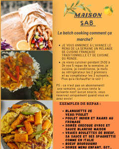 Service cours de cuisine