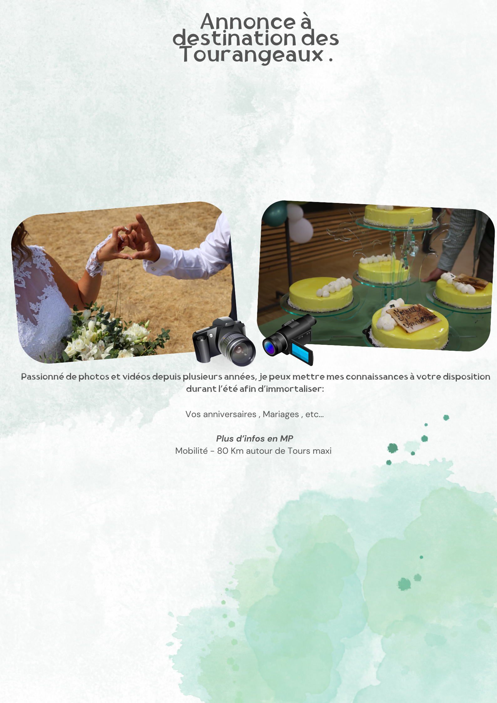 Service videaste 37 entre particuliers