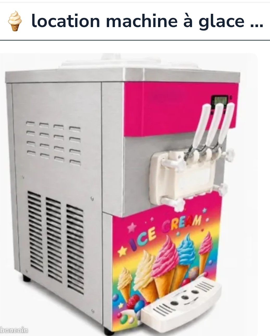 Location machine a glace 28 entre particuliers